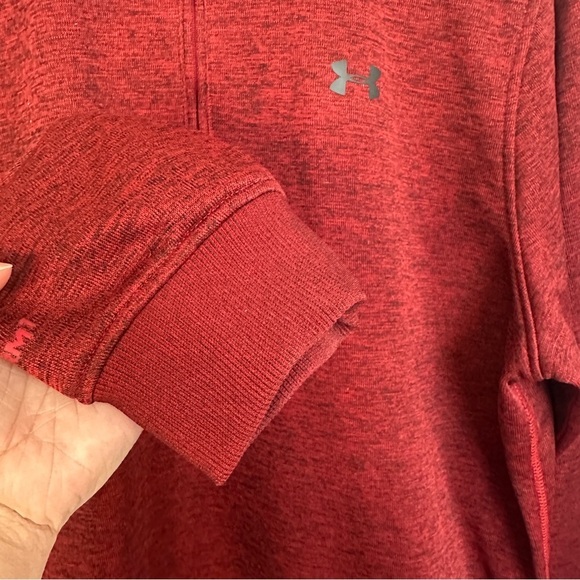 Under Armour Sweater Pullover Mens Size XL 1/4 Zip Storm Red Maroon Burgundy - Picture 6 of 15